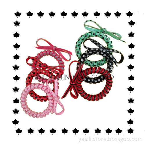 Telephone Wire Cord Elastic Head Tie Hair Band Or Can be Bracelet